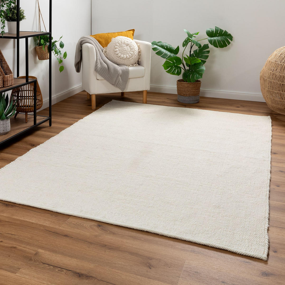 FLACHGEWEBETEPPICH 70/130 cm Paros - Weiß, Naturmaterialien (70/130cm) - Steffensmeier