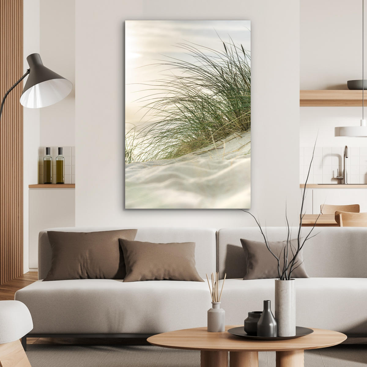 METALLBILD Dünen - Strand - Schleswig-Holstein - Wattenmeer 60x90 cm - Creme, Metall (60/90cm) - MuchoWow