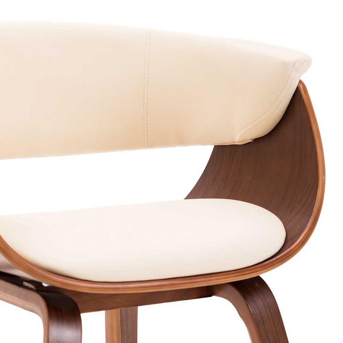 ESSZIMMERSTÜHLE 2Er Set Creme Bugholz Und Kunstleder - Creme, Leder (51/72/59.5cm) - vidaXL
