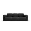 SOFA Molino aus Chenille-Stoff schwarz 3 Sitzplätze - Schwarz, Textil (95/72/235cm) - Micadoni