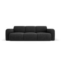 SOFA Molino aus Chenille-Stoff schwarz 3 Sitzplätze - Schwarz, Textil (95/72/235cm) - Micadoni
