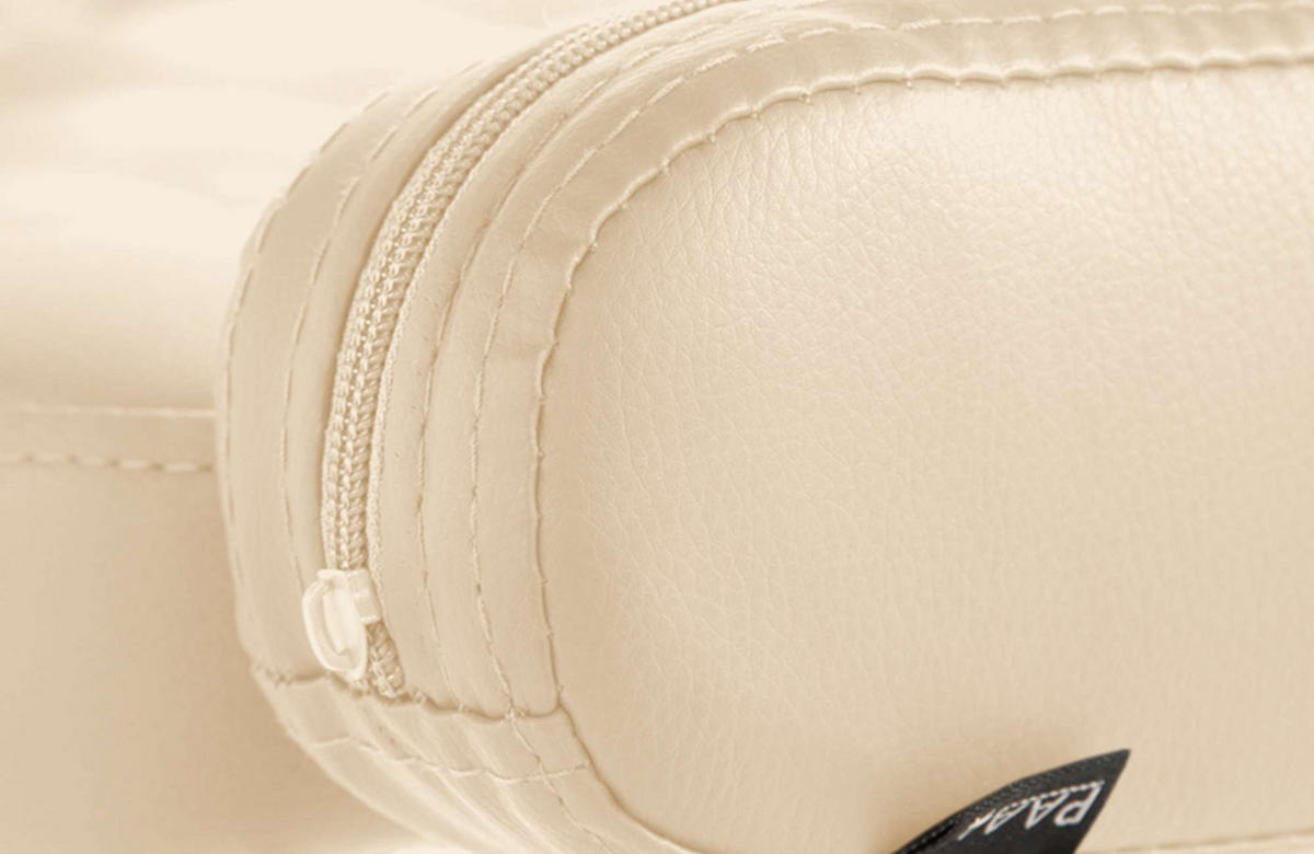 SESSEL Lederlook creme - Chromfarben/Creme, Textil/Metall (62/76/55cm) - CLP