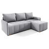 ECKSOFA GREND, L-Form mit Schlaffunktion und Bettkasten, Grau, rechts, Veloursstoff - Grau, Textil (210/140cm) - Sepro Meble