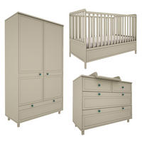 POKOJ PRO MIMINKO 3DÍLNÝ Gabriel Zelená - zelená barva, kompozitní dřevo (145/103/75cm) - Petits-meubles