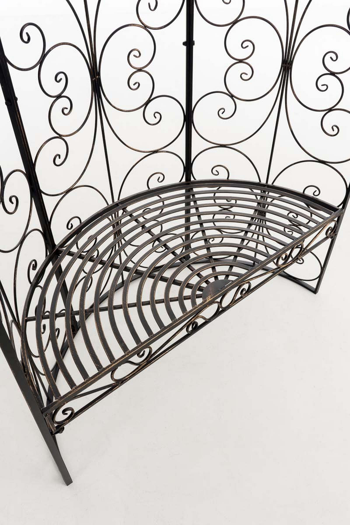 HALBPAVILLON mit Sitzbank Boston Metall Bronze Gartenbank - Bronzefarben, Metall (120/178/58cm) - DELUKE