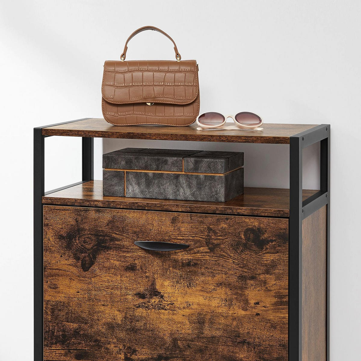 SCHUHSCHRANK - Braun, Holzwerkstoff (30/95/60cm) - Hansiro
