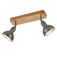 DECKENLEUCHTE Holz Nickel Antik Braun - Braun, Holz (33/11/20cm) - Trio Leuchten