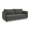 3-SITZER SOFA mit Schlaffunktion Samt Stoff Grau - Dunkelgrau/Schwarz, Holz/Textil (226/90/92cm) - Makamii