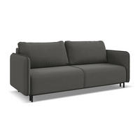 3-SITZER SOFA mit Schlaffunktion Samt Stoff Grau - Dunkelgrau/Schwarz, Holz/Textil (226/90/92cm) - Makamii