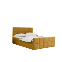 BOXBETT mit Bettkasten und Matratze Topper HANA Stoff Matt Velvet Gelb 200x200 cm H3-Bonell - Gelb, Holz/Textil (200/200cm) - Kaiser Möbel