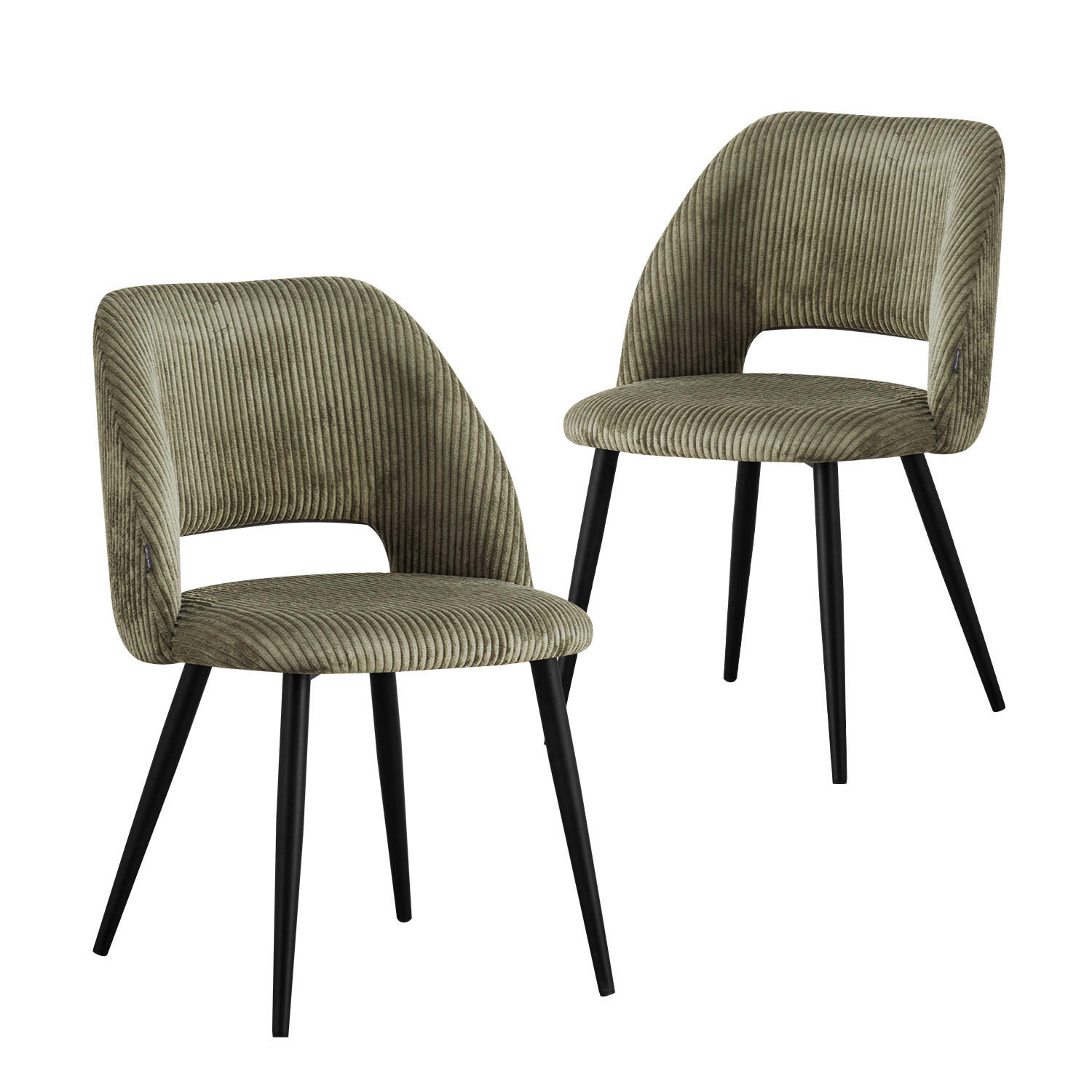 STUHL VICKY 2 Stück - Grün, Metall (53/81/58cm) - B&D Home