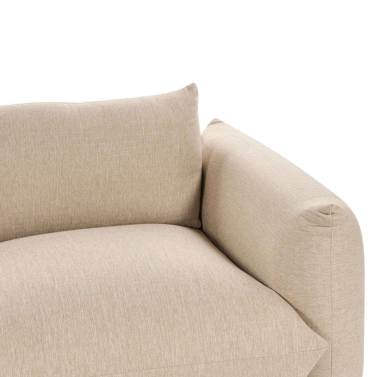 3-SITZER-SOFA hellbeige mit Kissen Luvos - Hellbraun/Beige, Textil (220/75/104cm) - Beliani