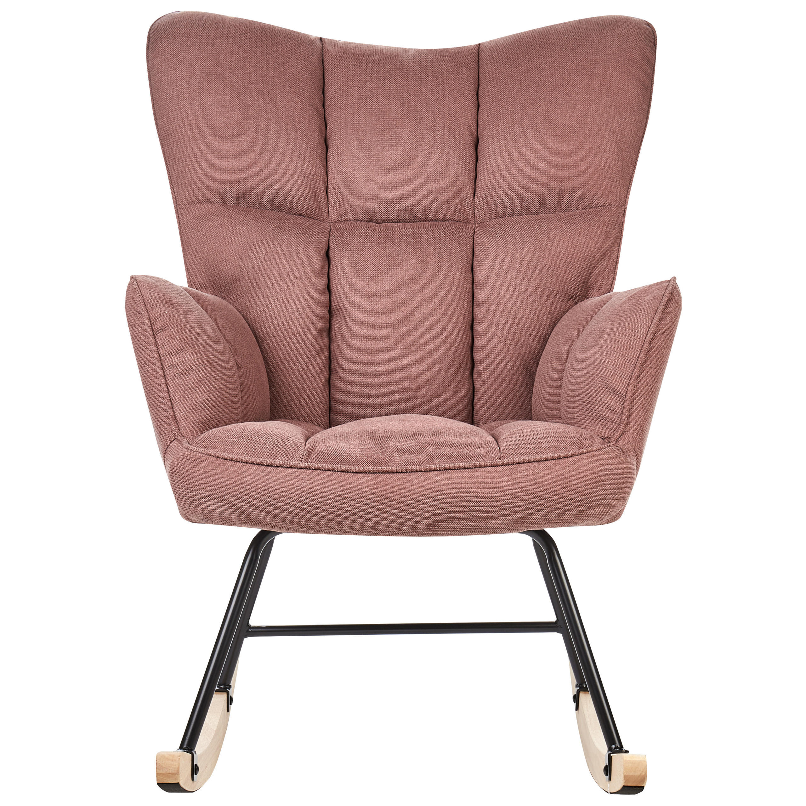 SCHAUKELSESSEL Rosa Oulu - Hellbraun/Pink, Textil (71/104/83cm) - Beliani