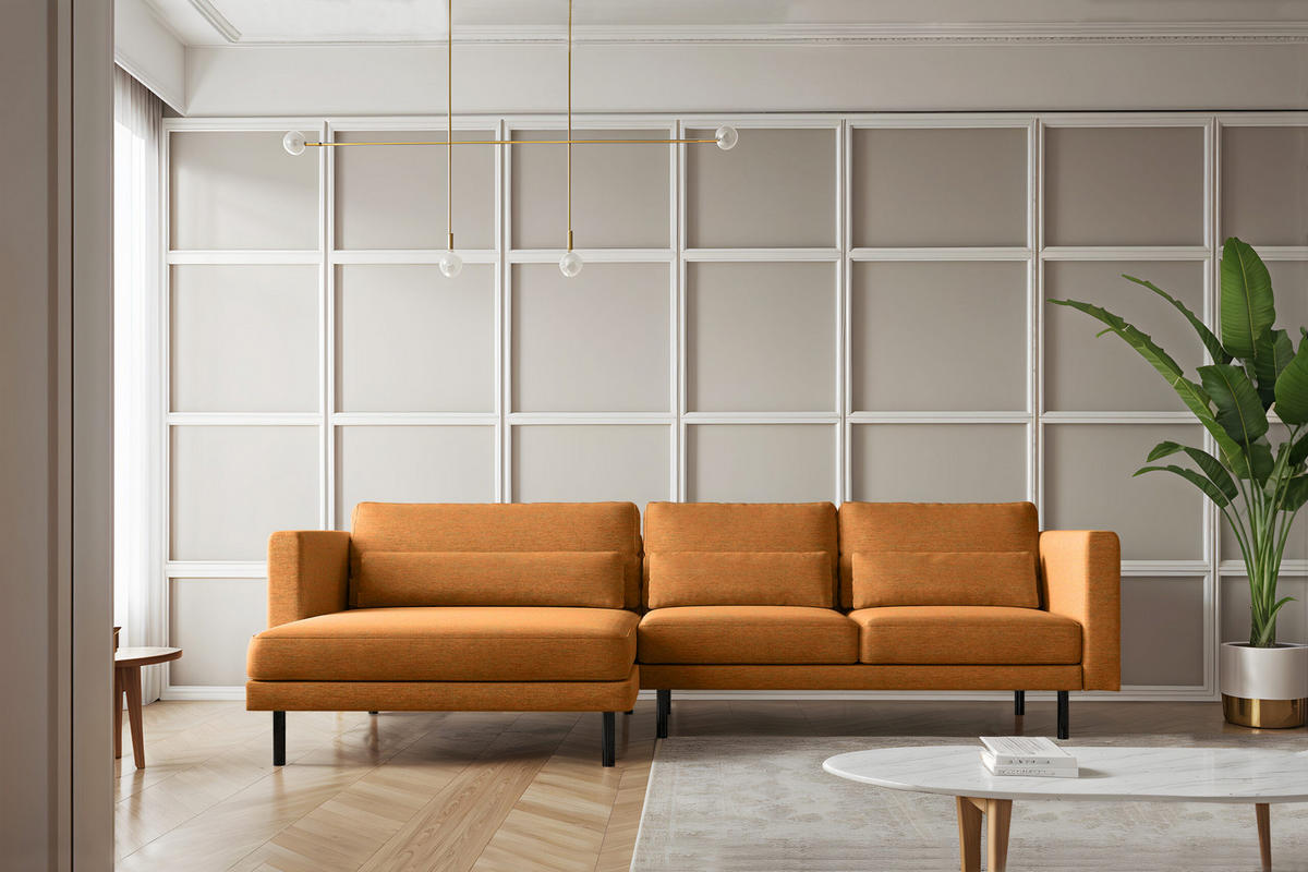 ECKSOFA L-form Dani Stoff Verita Kupfer Links - Kupferfarben, Holz (281/174cm) - Kaiser Möbel