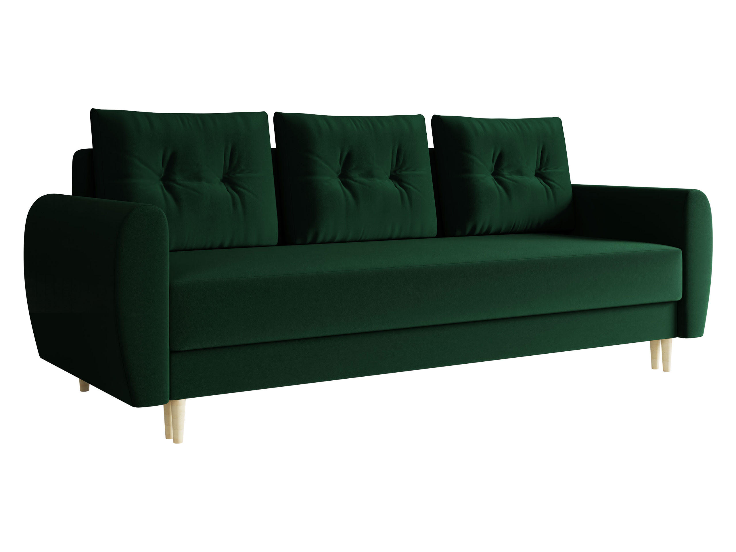 SCHLAFSOFA Palermo - Naturfarben/Grün, Holz/Textil (227/95/82cm) - MIRJAN24