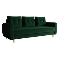 SCHLAFSOFA Palermo - Naturfarben/Grün, Holz/Textil (227/95/82cm) - MIRJAN24