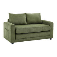 SCHLAFSOFA 2-Sitzer, Cord-Velours, Kaki-Grün - MIRTO - Grün, Textil (145/82/76cm) - Vente-Unique