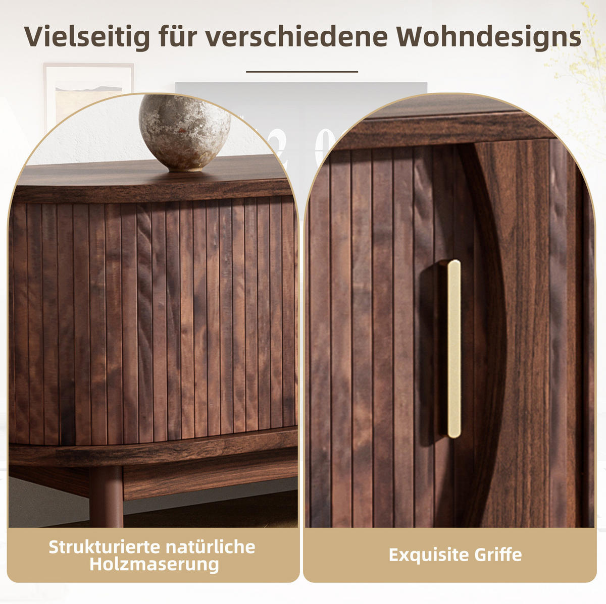 TV-ELEMENT mit Schiebetür und Klapptür 165 x 39,5 x 46 cm MDF Braun - Braun, Holzwerkstoff (39.5/46/165cm) - Beauniv