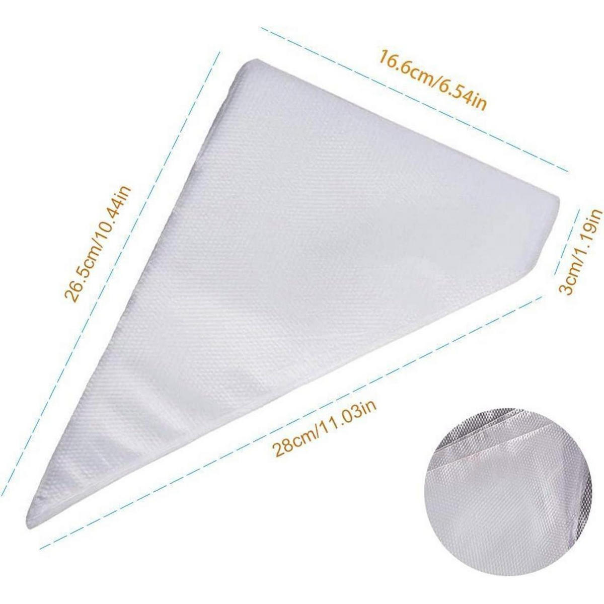 SPRITZBEUTEL 100 Stück Set 27 x 17 cm - Weiß, Kunststoff (16.6/3/28cm)