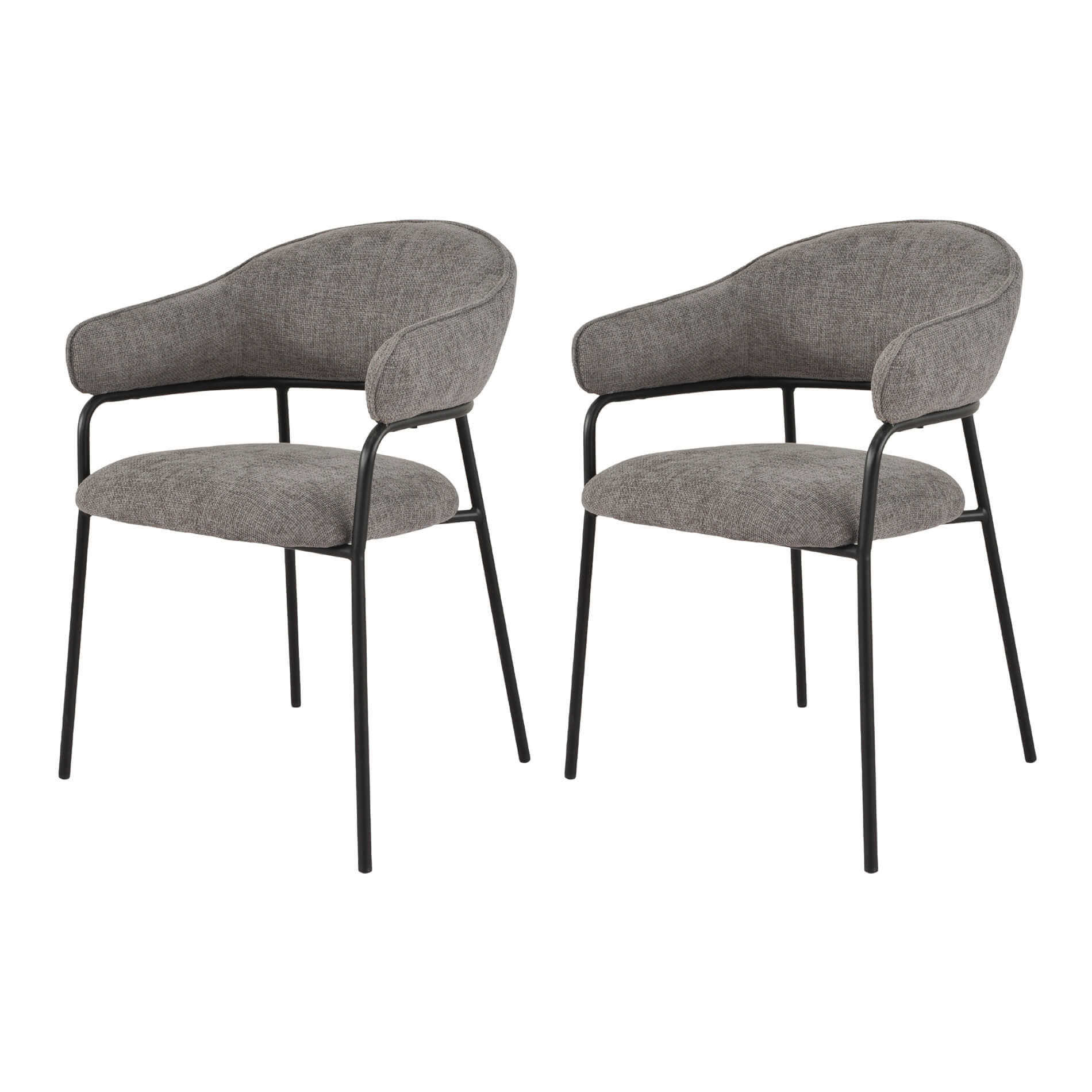 STÜHLE 2er Set Grau 56,5/57/82,5 cm - Grau, Textil (57/82.5/56.5cm) - Mobili Rebecca