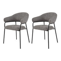 STÜHLE 2er Set Grau 56,5/57/82,5 cm - Grau, Textil (57/82.5/56.5cm) - Mobili Rebecca