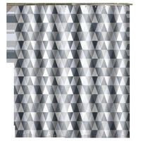 DUSCHVORHANG EVA 3D halbdurchsichtig schimmelresistent schnell trocknend transparent Kieselsteine Muster - Grau, Textil (180/180cm) - MCBOSON