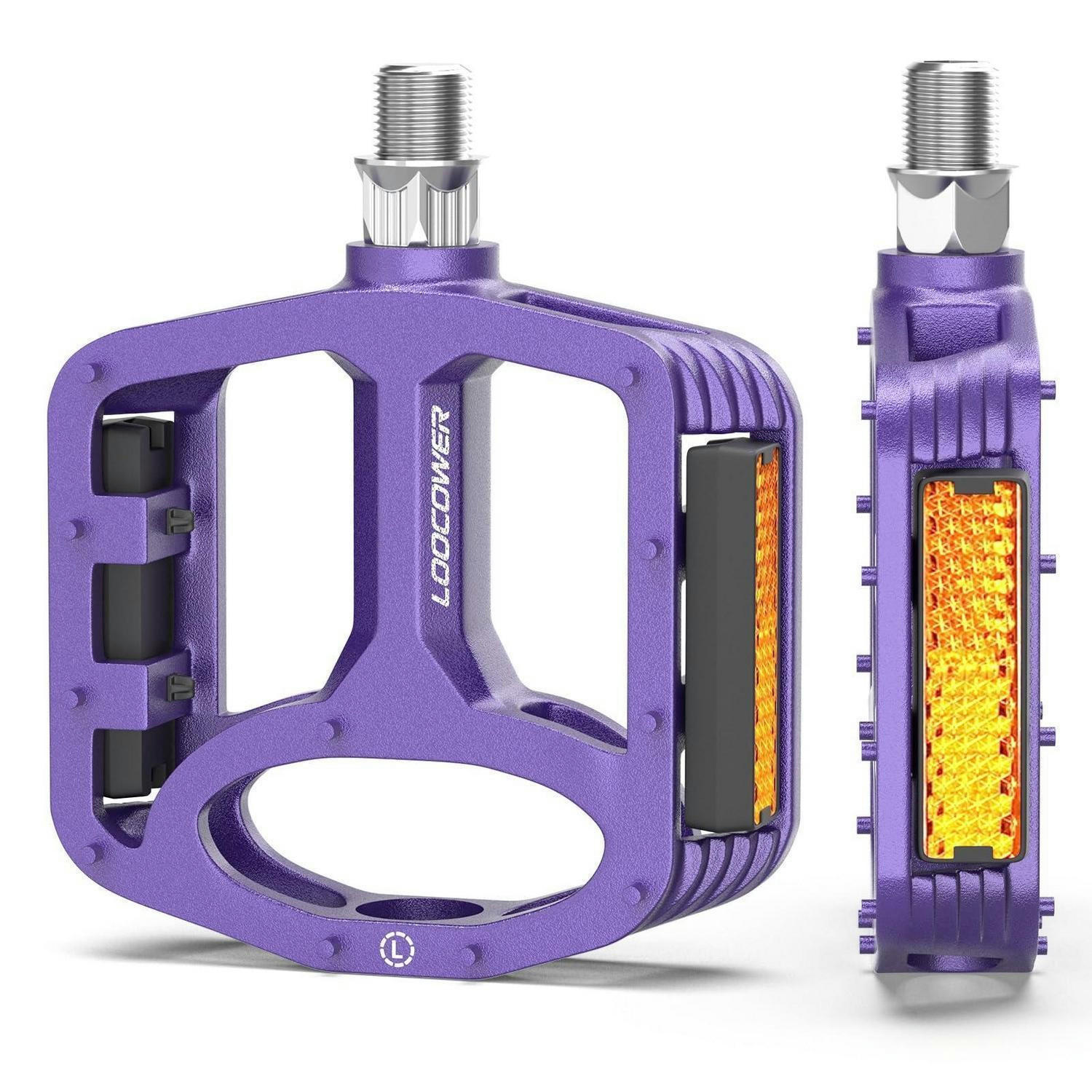 FAHRRADPEDALE Aluminium Plattform Violett mit Reflektoren - Violett, Metall (10/1.5/12cm)