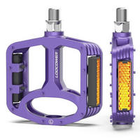 FAHRRADPEDALE Aluminium Plattform Violett mit Reflektoren - Violett, Metall (10/1.5/12cm)