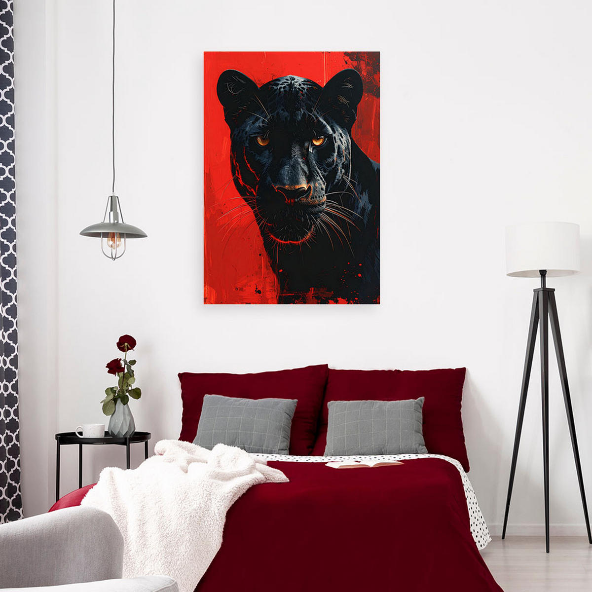 LEINWANDBILD Tiere 60x90cm - Rot, Textil (60/90cm) - Feeby