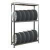 REIFENREGAL Ragnar 180x120x40 cm bis zu 8 Reifen auf 2 Ebenen + Ablage 265 kg Fachlast Verzinkt - Silberfarben, Metall (120/180/40cm) - PROREGAL