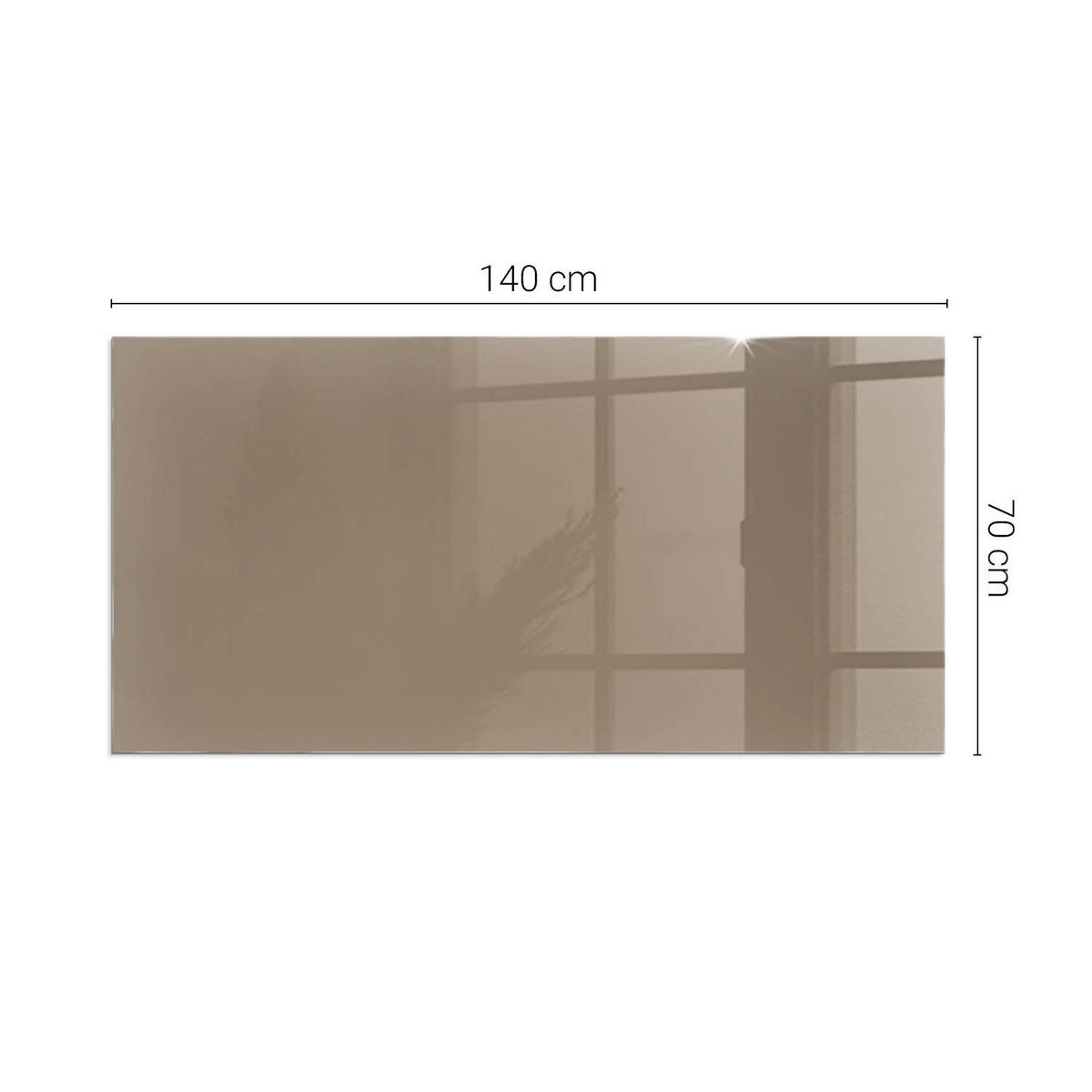 GLASPLATTE für Kamin 140x70 cm Braun - Braun, Glas (140/70/0.4cm) - ArtPrintCave