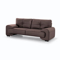 3-SITZER SOFA Omega aus Kunstleder, Dunkelbraun - Dunkelbraun/Schwarz, Leder (225/88/98cm) - Beautysofa
