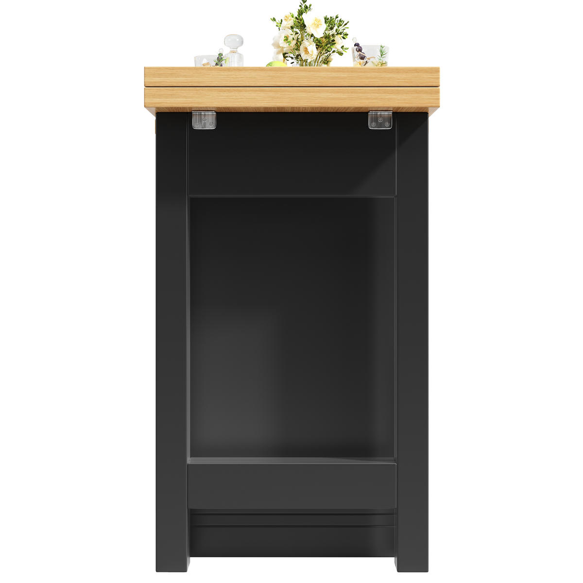 BARTISCH Ausziehbar Stauraum Weinregal Schublade Schwarz - Schwarz, Holzwerkstoff (120/74/40cm) - FLIEKS