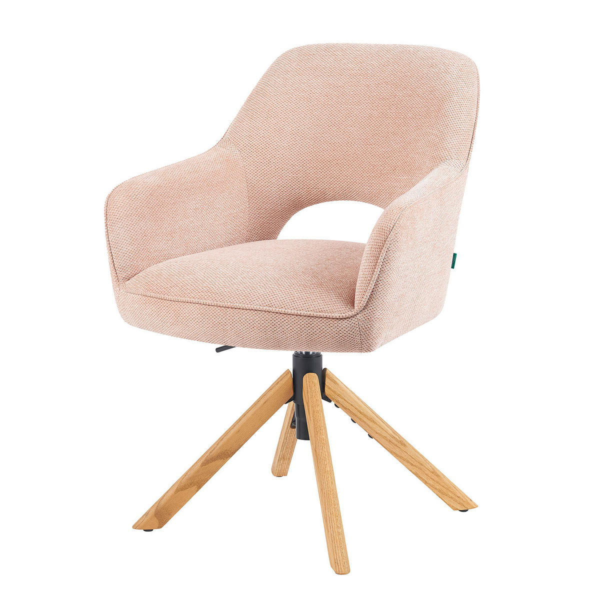 BÜROSTUHL Mika-Amia - Honigeiche/Rosa, Eichenholz/Holz (60/88/65cm) - DUBI Möbel