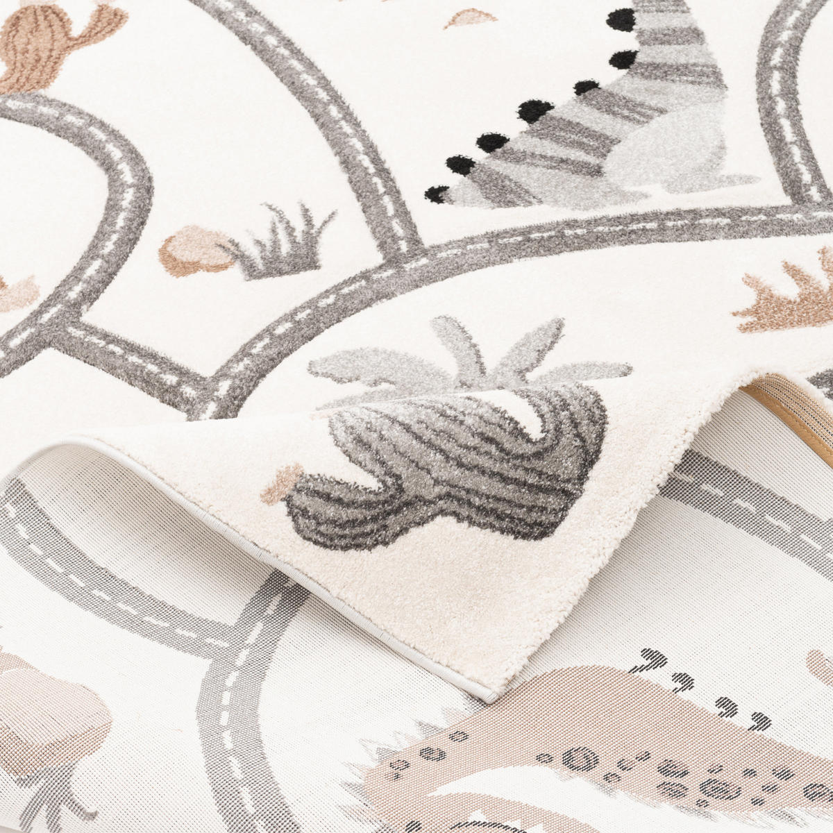 KINDER TEPPICH MAUI KIDS DINO STRASSENTEPPICH - Beige, Textil (200/290cm) - Pergamon