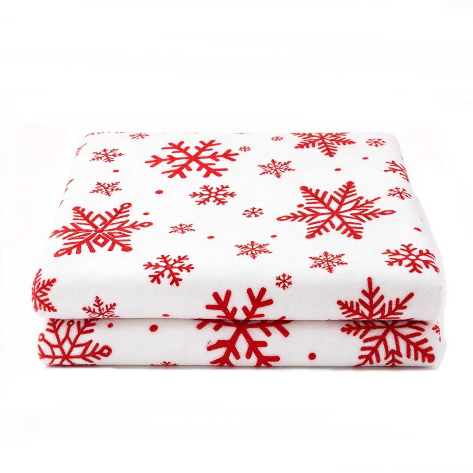 DECKE – Weihnachtsdecke – 150 x 100 cm – Weiß - Weiß, Textil (150/100cm)