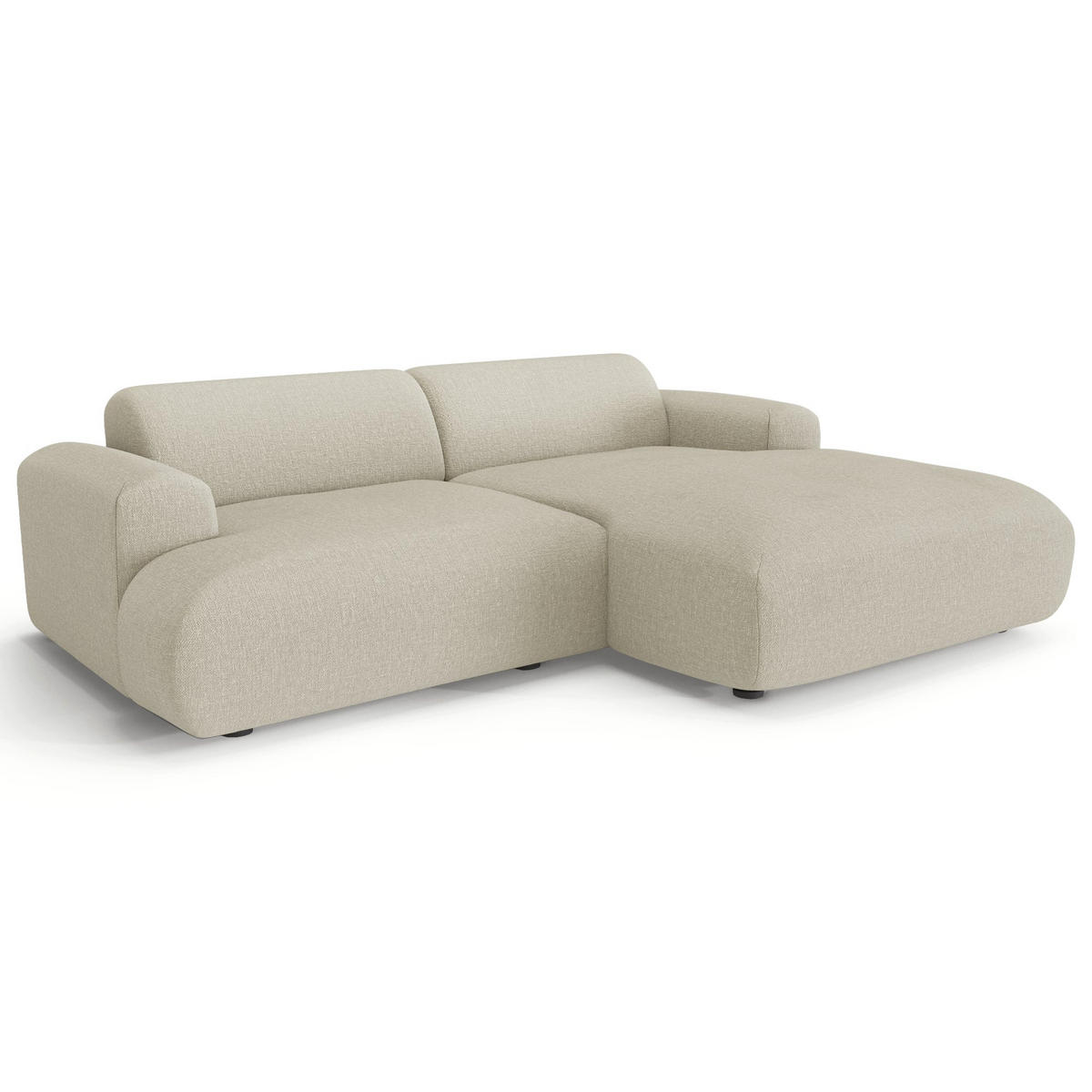 RECHTES Ecksofa Köpergewebe Beige 266cm - Beige, Textil (266/165cm) - Sia Home