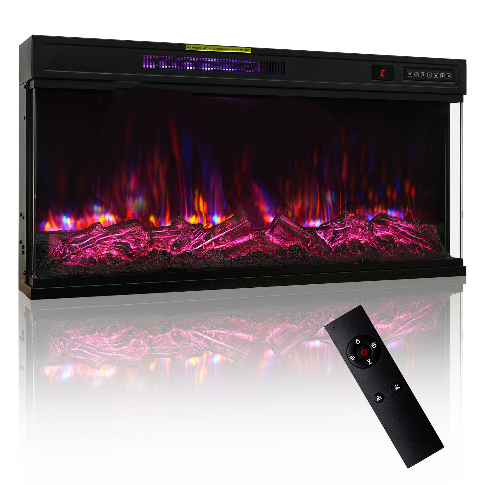 Homavo Elektrokamin Schwarz 91.44x46x15 cm