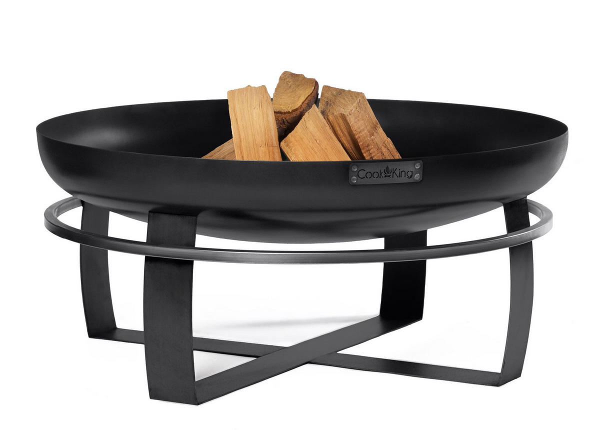 FEUERSCHALE Maryland Stahl rund Ø 60 cm - Schwarz, Metall (60/36/60cm) - Mr. Deko