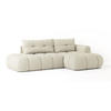 ECKSOFA FLUMA R-S Creme Geflochtener Stoff mit Schlaffunktion - Creme, Holz (274/165cm) - MASSENO