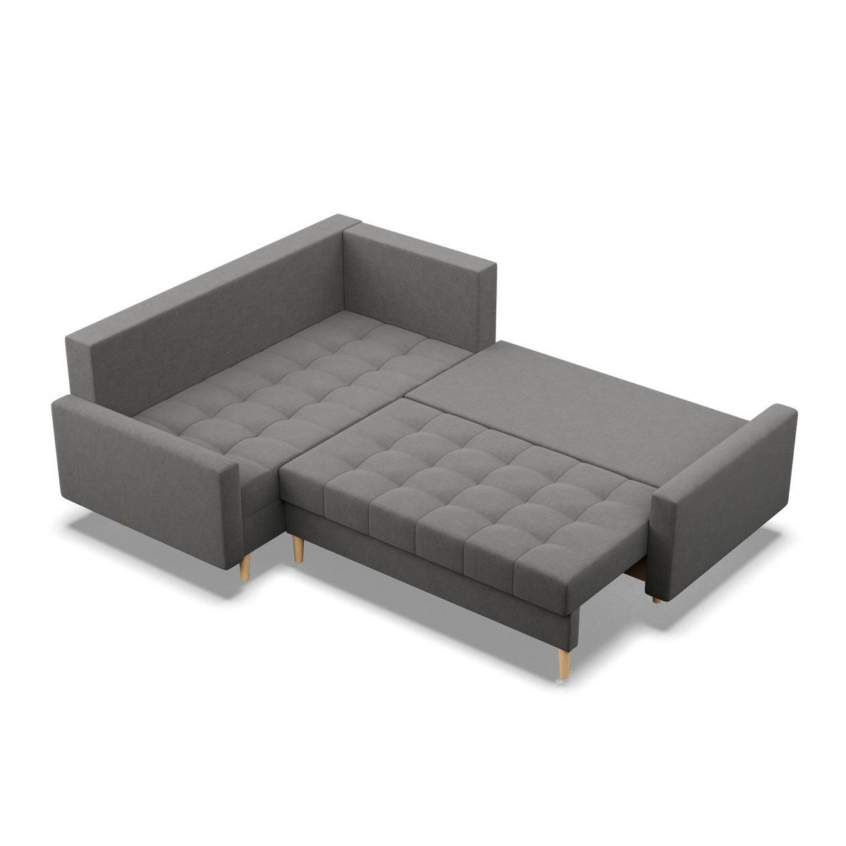 ECKSOFA LINKS MIT SCHLAFFUNKTION ELMA, Dunkelgrau - Dunkelgrau, Textil (223/172cm) - Mebligo