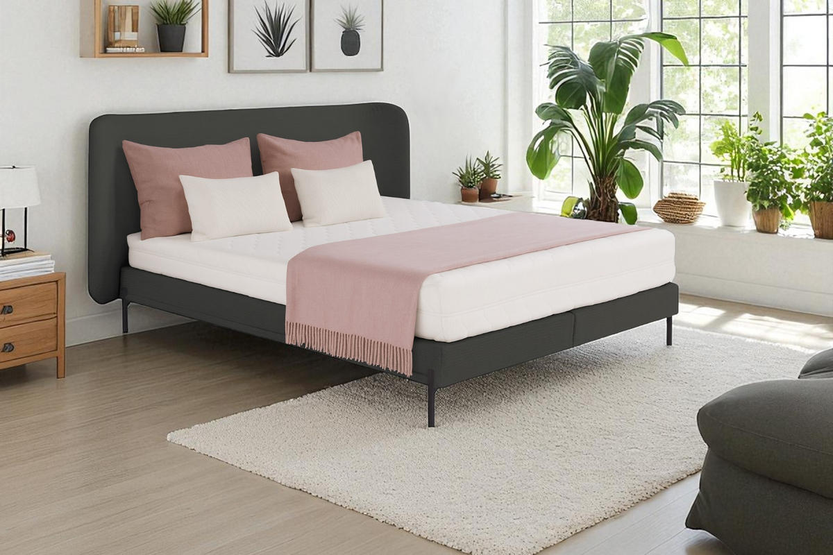 POLSTERBETT mit Matratze SIERRA, Braun, 180x200 cm - Braun, Textil (180/200cm) - KS Home Concept