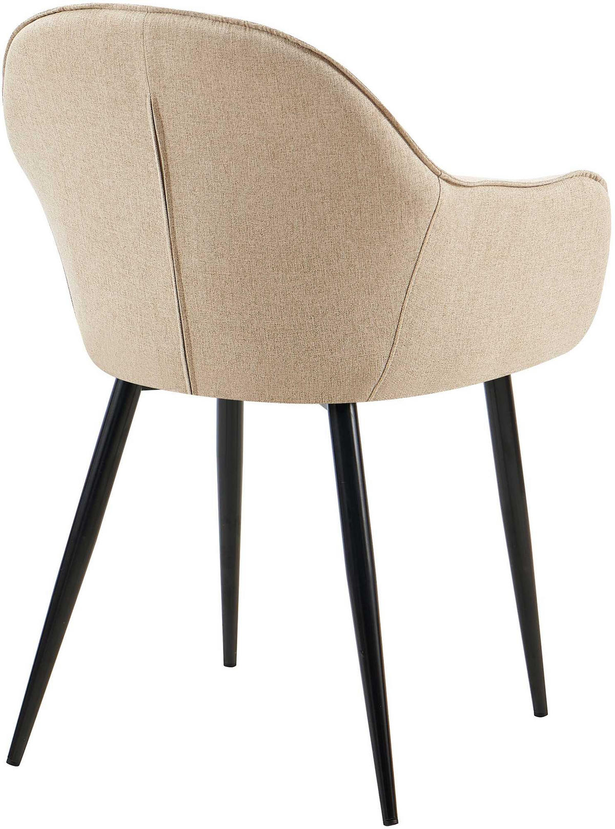 WOHNZIMMERSTUHL 2er Set Stoff taupe - Taupe/Schwarz, Textil/Metall (60/84/60cm) - CLP