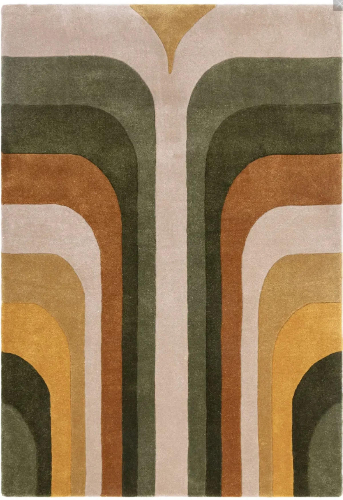 WOHNZIMMERTEPPICH modern grün Retro-Stil 160x230 cm TIPPY - Grün, Textil (160/230cm) - Novatrend