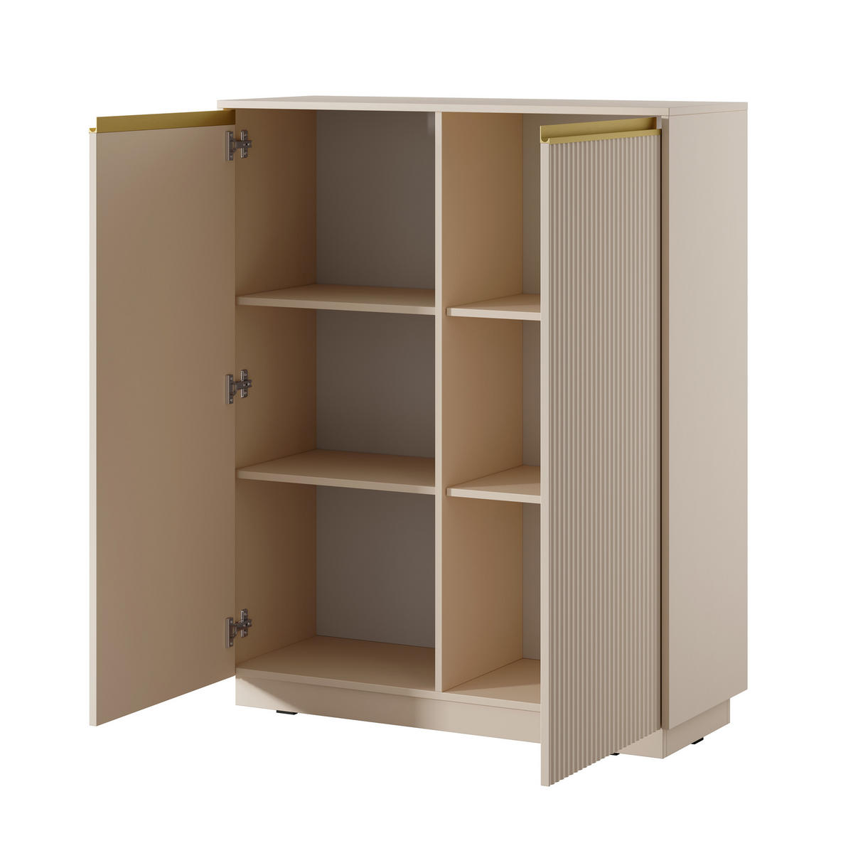 HIGHBOARD MAESTRO 104/127/39 cm mit 2 Türen Beige - Beige, Holzwerkstoff (104/127/39cm) - MASSENO