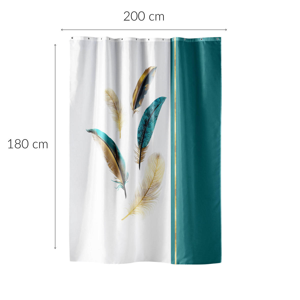 DUSCHVORHANG mit goldener Verzierung Plumiss 180/200 cm - Multicolor, Textil (200/180cm) - Douceur d´intérieur
