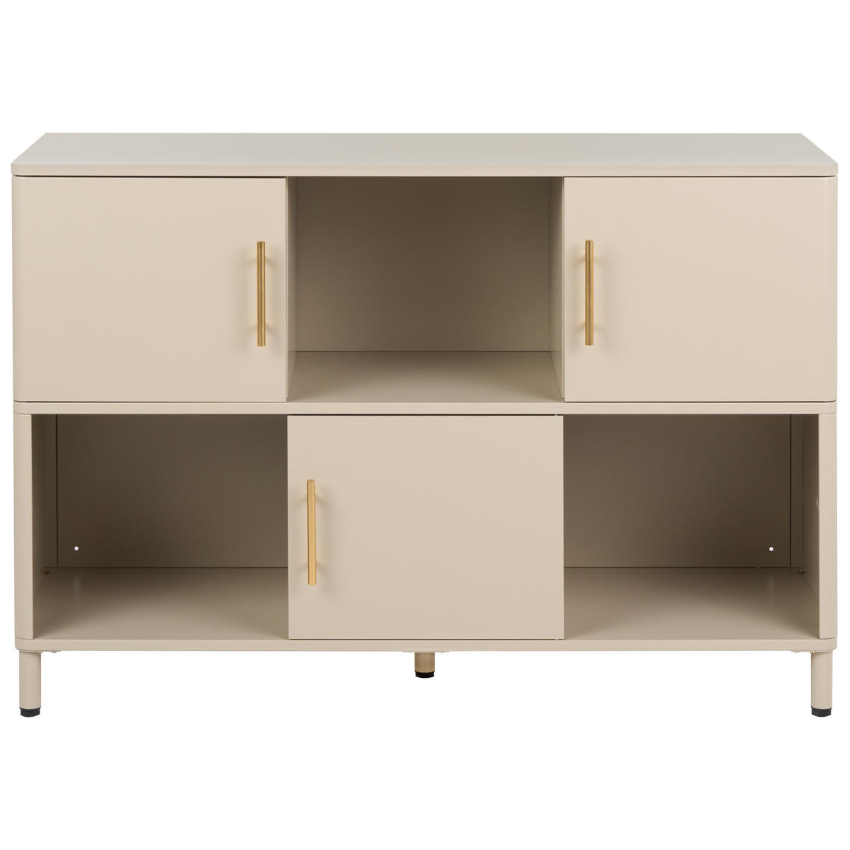 SIDEBOARD se 3 dveřmi Kov Béžový Ombura - béžová, kov (120/80/40cm) - Beliani