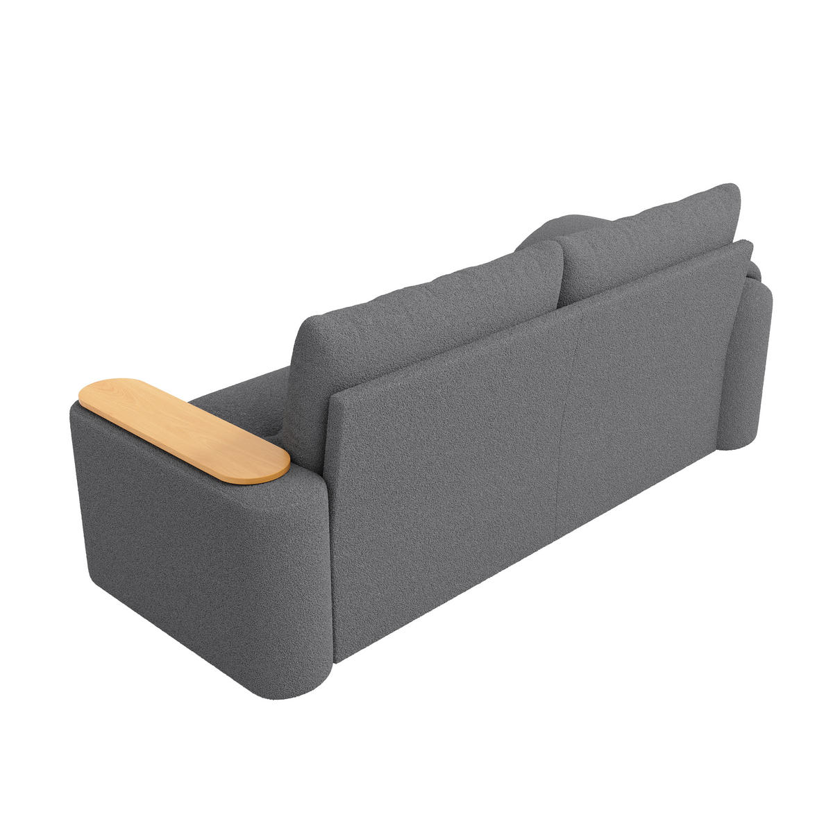 3-SITZER-SOFA DE-33245 mit Beistelltisch Grau - Grau, Holzwerkstoff (207.5/87/80cm) - ComfortXL