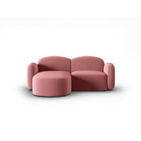 ECKSOFA links Blair aus Samt lachs 3 Sitzplätze - Pink, Textil (155/194cm) - Micadoni