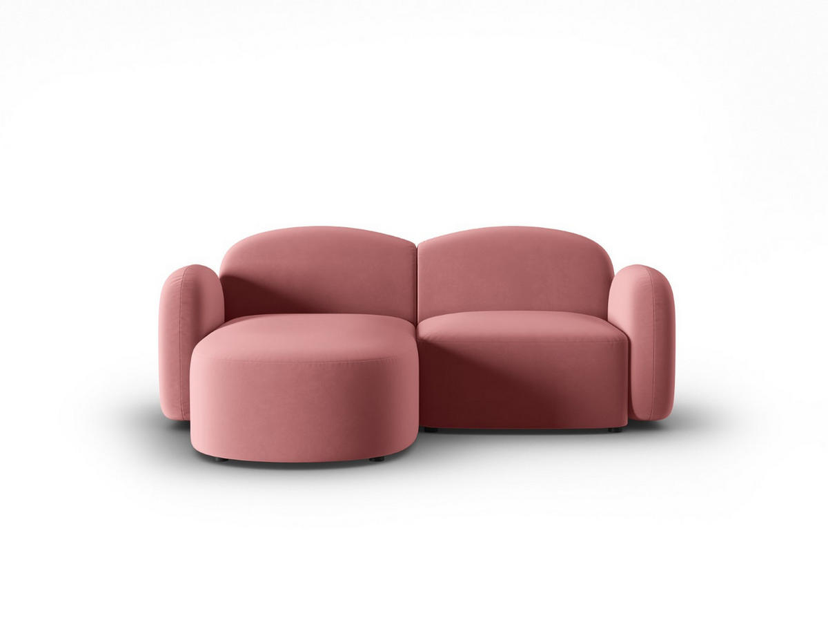 ECKSOFA links Blair aus Samt lachs 3 Sitzplätze - Pink, Textil (155/194cm) - Micadoni